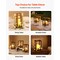 Wooden Wedding Lantern Centerpiece with LED Candle, Flower Wreath for Table Decor